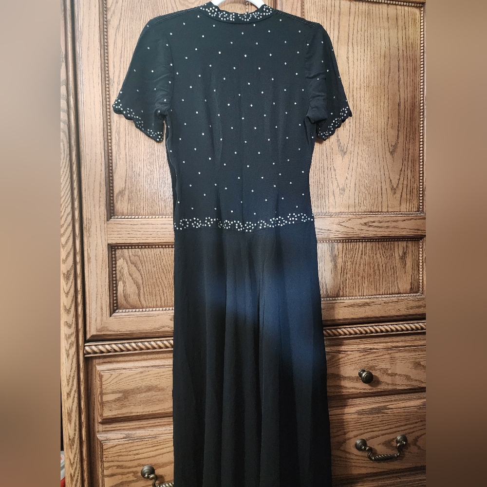 1930s -40s Vintage Rayon Crepe Gown - Picture 12 of 14